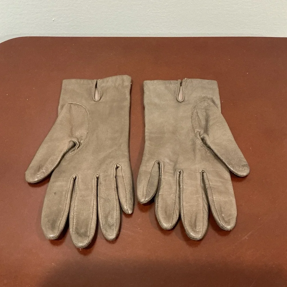 Fownes Genuine Leather Gloves Women's 7.5‎ Brown Soft Luxury Fitted Winter